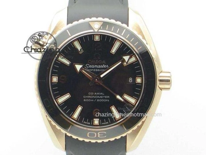 0328 Seamaster Pro Chrono RG Best Edition Black Ceramic Black Dial On RG Bracelet A ComfortFit 8130